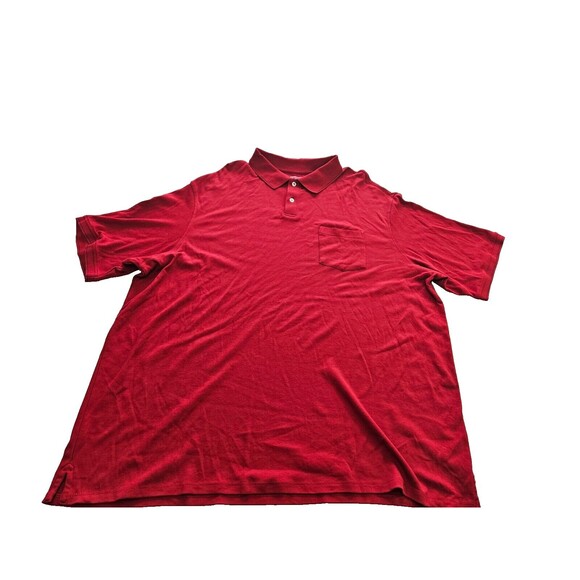 Roundtree & Yorke Men's Red Short Sleeve Collared Pocket Polo Shirt Size 3XT - Picture 1 of 8